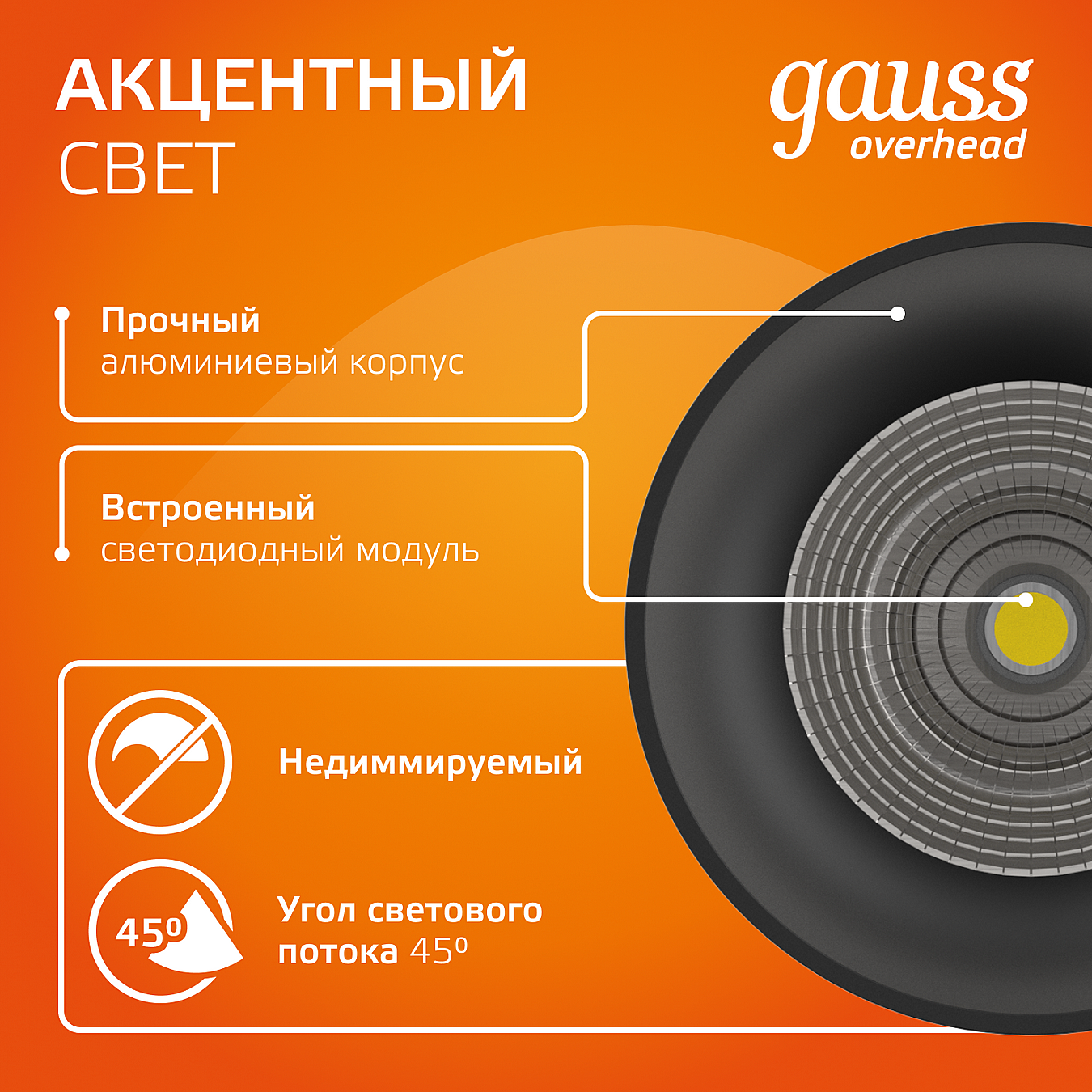 Накладной светильник Gauss HD028