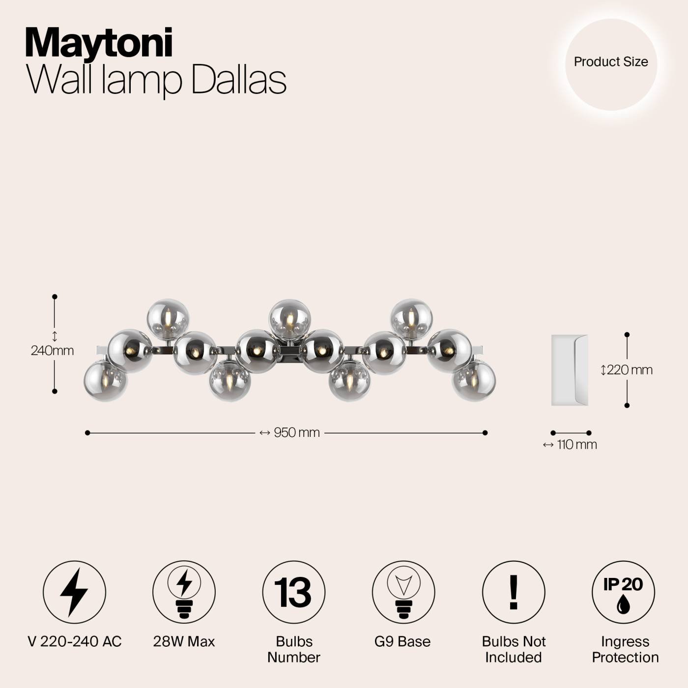 MOD547WL-13CH Настенное бра Maytoni Dallas MOD547WL-13CH