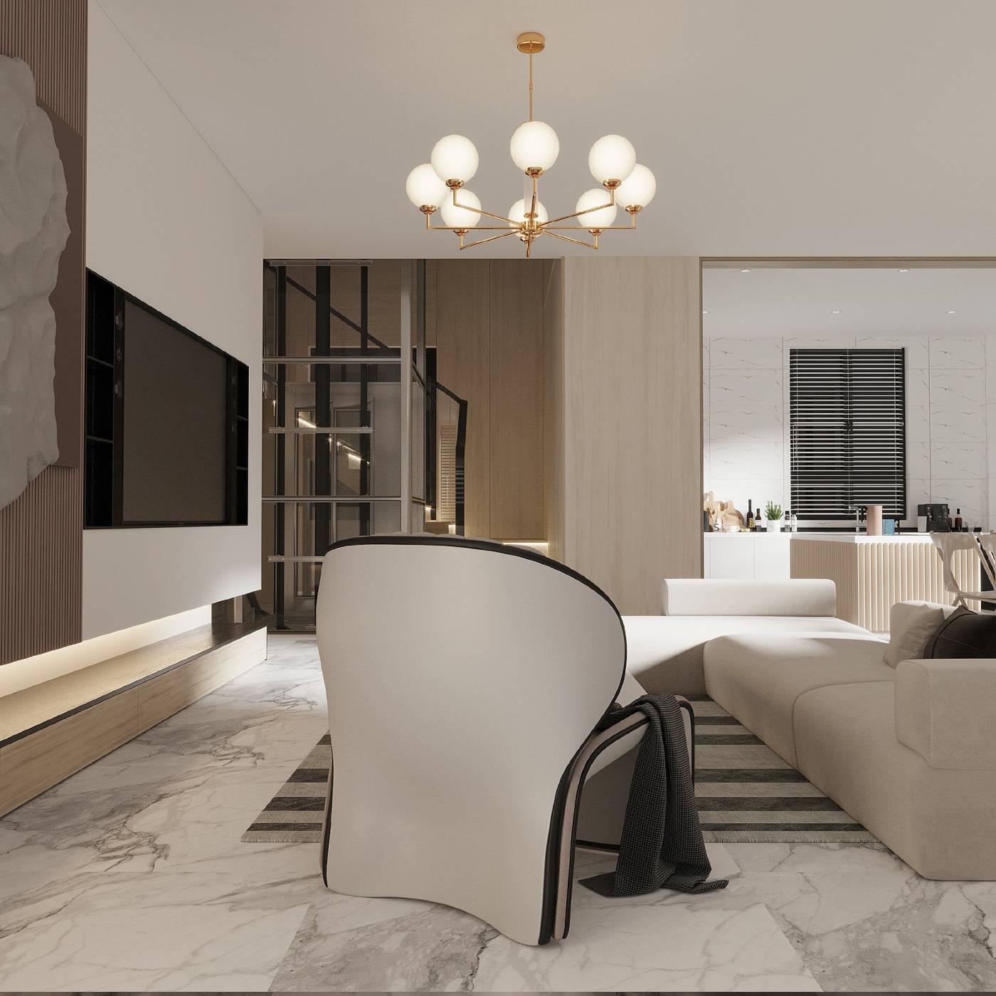 Люстра на штанге Kutek Artu Glass ART-ZW-6(N)G