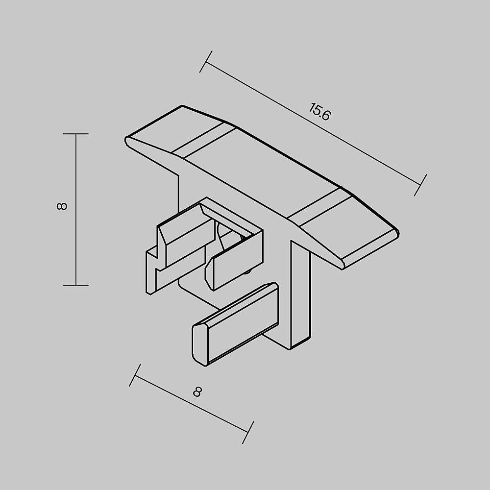 Комплект заглушек (для профиля ALM-0808-S-2M) 2 шт. Maytoni Встраиваемый со скрытым фланцем профиль 642084