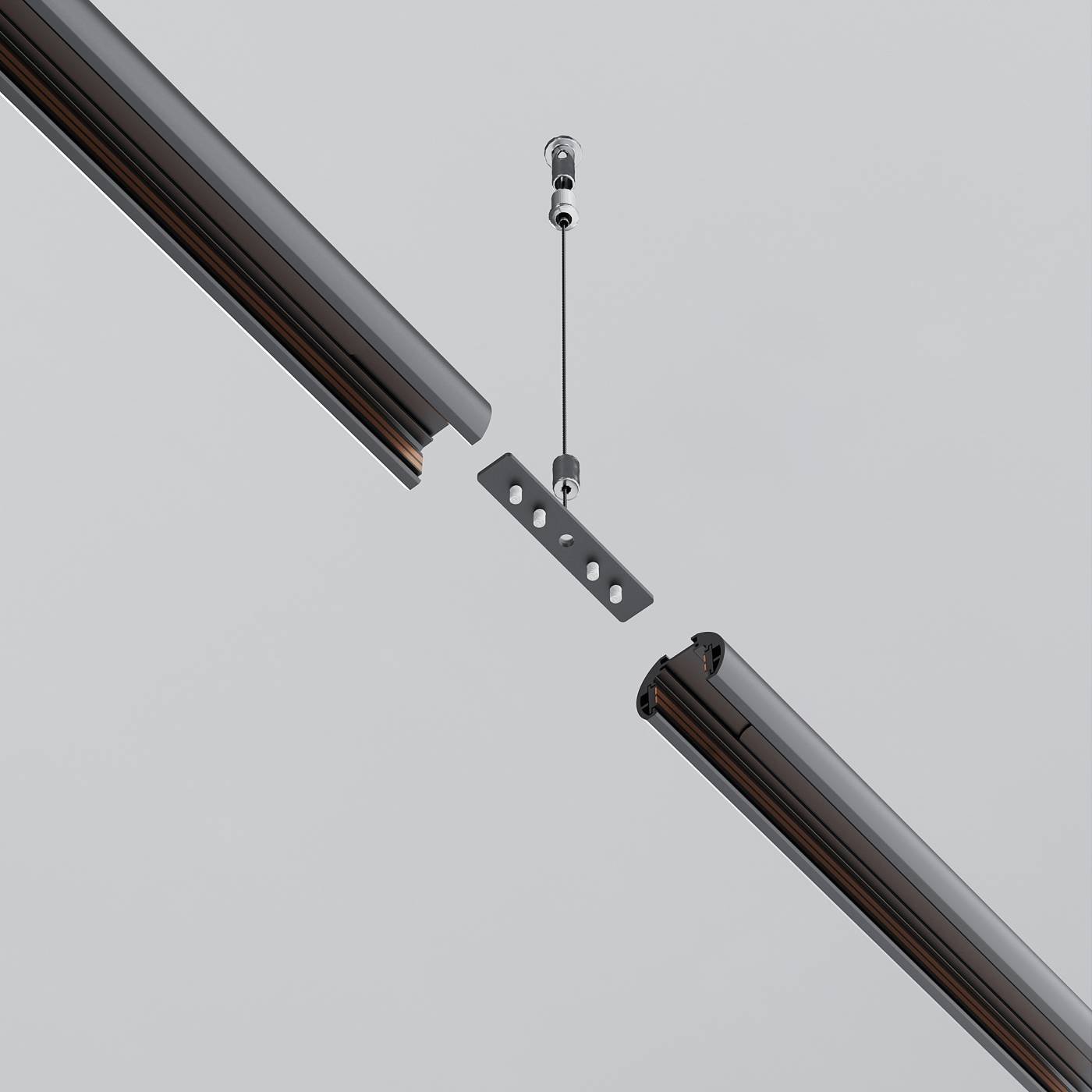 Коннектор прямой для круглого низкопрофильного шинопровода Exility Maytoni Accessories for tracks Exility TRAM034CI-R-41B