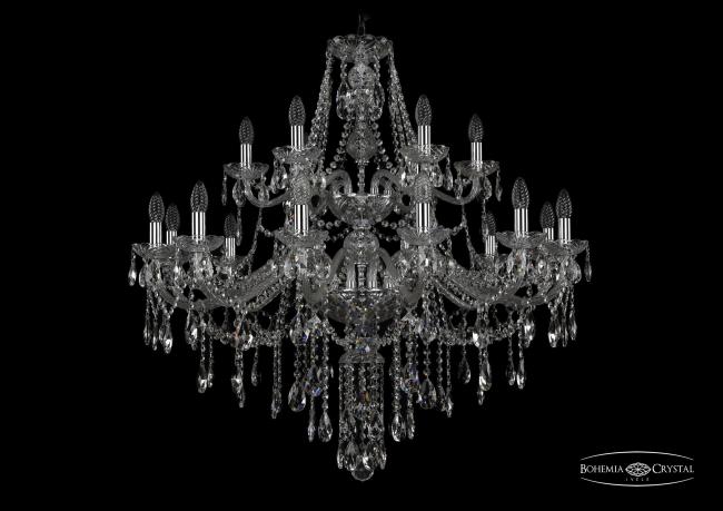 1415/12+6/360/2d Ni Подвесная хрустальная люстра 1415 Bohemia 1415/12+6/360/2d Ni