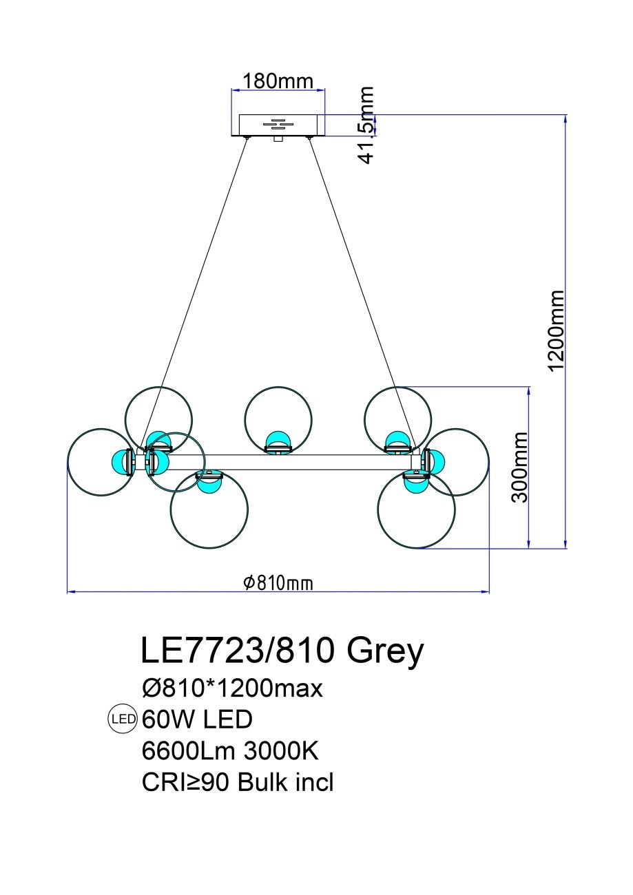 Подвесная люстра LEON Molecule LE7723/810 Chrome