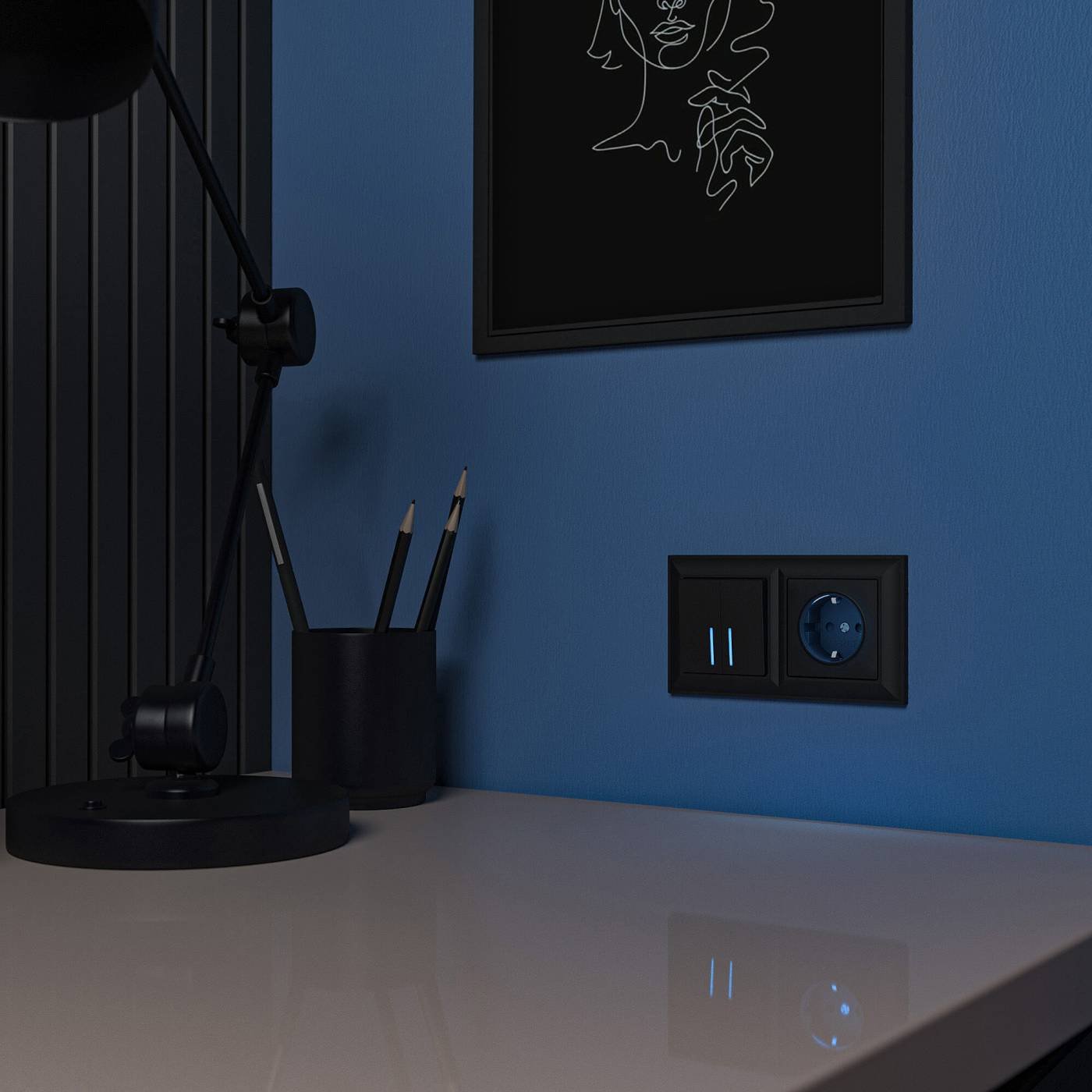 Розетка Werkel W1171408/ Розетка с подсветкой (черный)