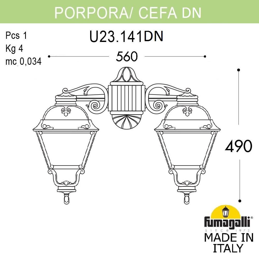 U23.141.000.AYE27DN Настенный светильник Cefa Fumagalli U23.141.000.AYE27DN