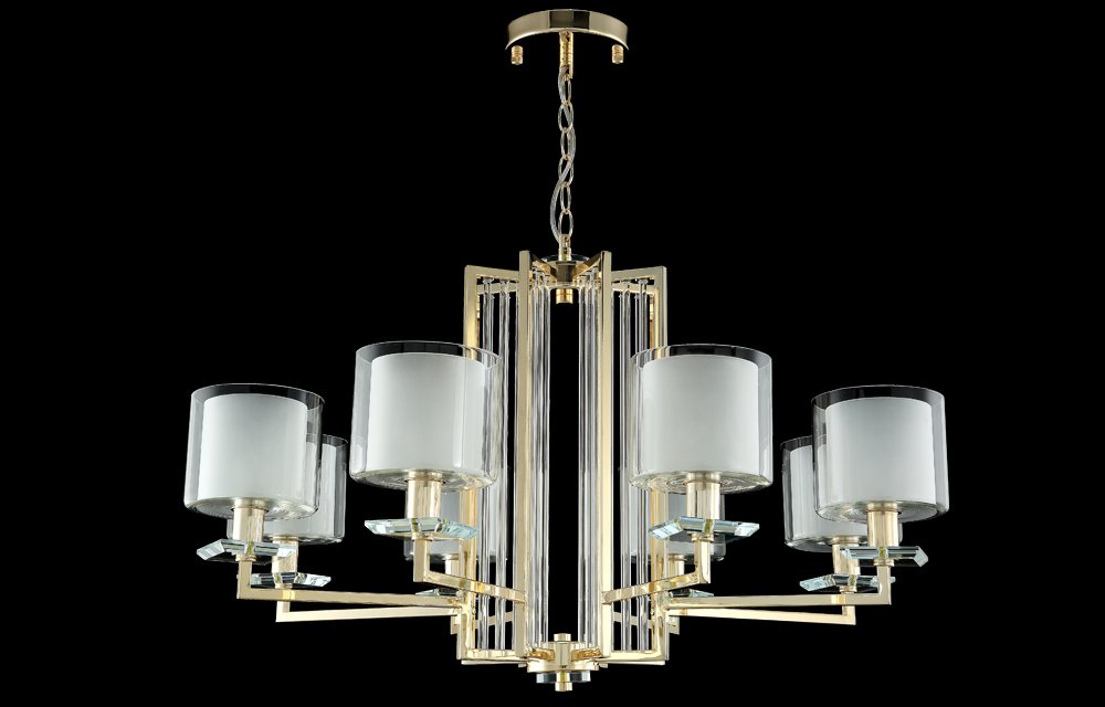 NICOLAS SP-PL8 GOLD/WHITE Подвесная люстра Crystal Lux Nicolas NICOLAS SP-PL8 GOLD/WHITE