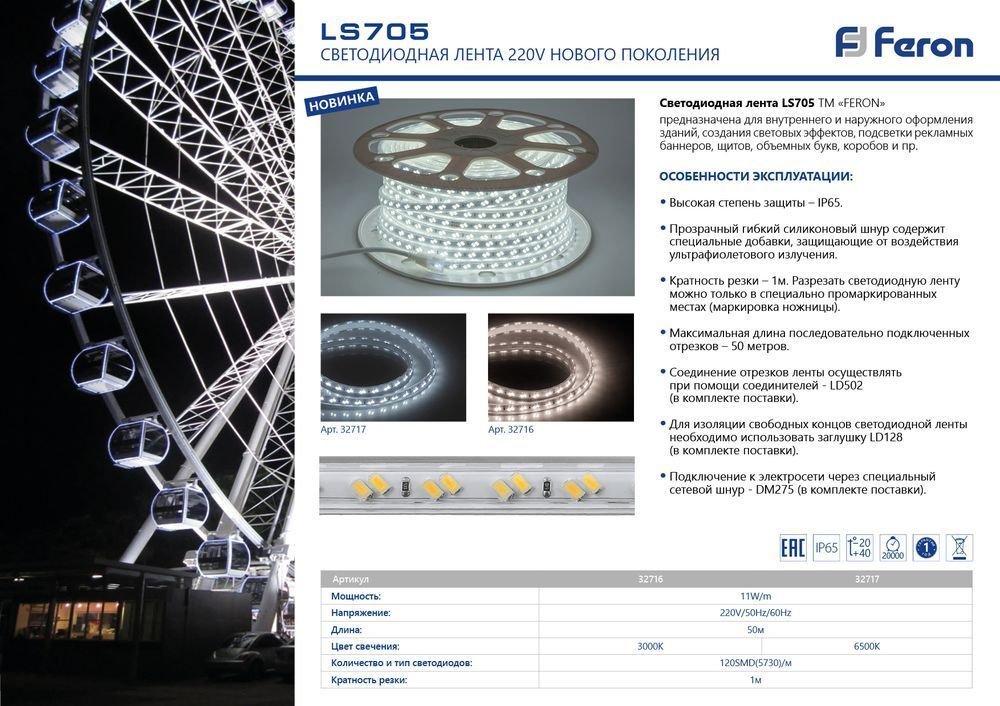 LED лента Feron LS705 32717
