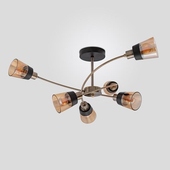 MD.4045-6-S AB+BK Потолочная люстра IMEX MD.4045-6-S AB+BK