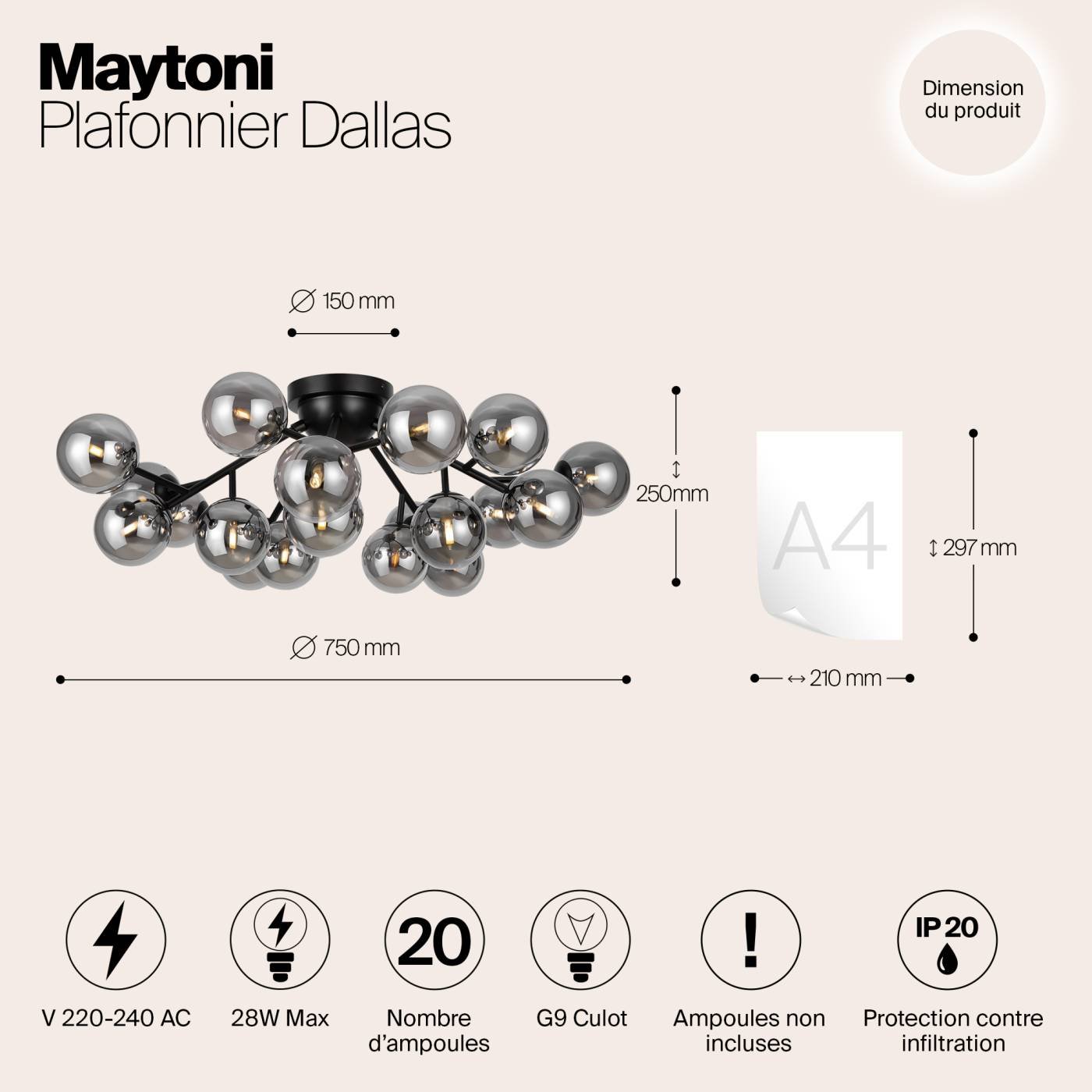 MOD545CL-20B Потолочная люстра Maytoni Dallas MOD545CL-20B