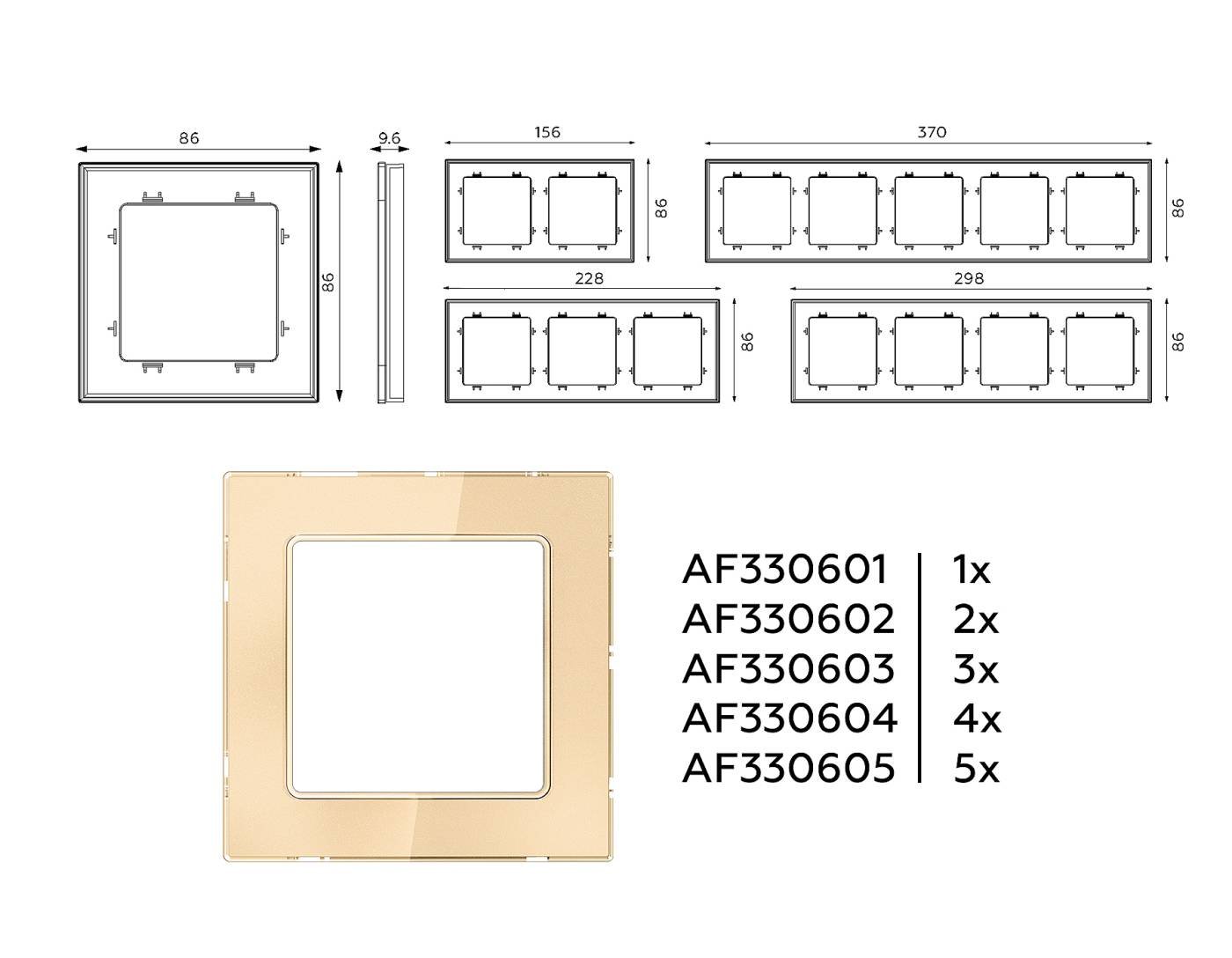 Рамка Ambrella Volt Platos Стекло органическое AF330604