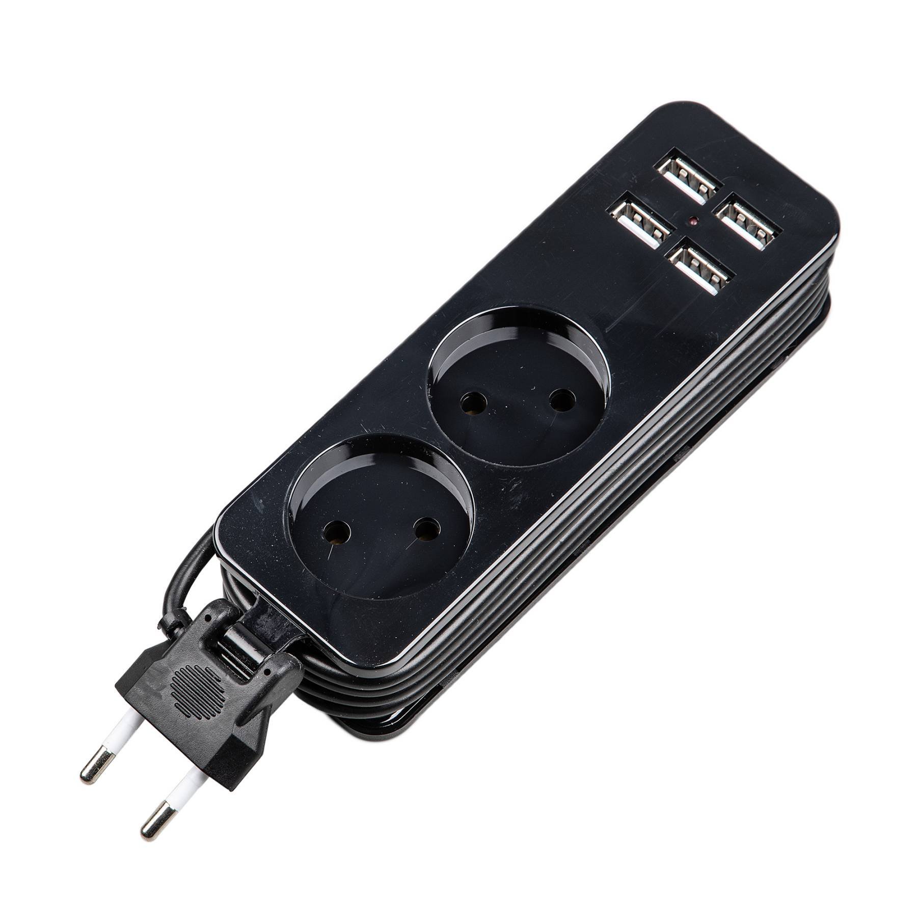 S-CT2-1,5U BLACK Удлинитель Uniel Travel S-CT2-1,5U BLACK