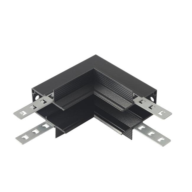 Внутренний соединитель угловой для встраиваемого магнитного шинопровода для ГКЛ12,5 мм Crystal Lux Space CLT 0.223 13 BL