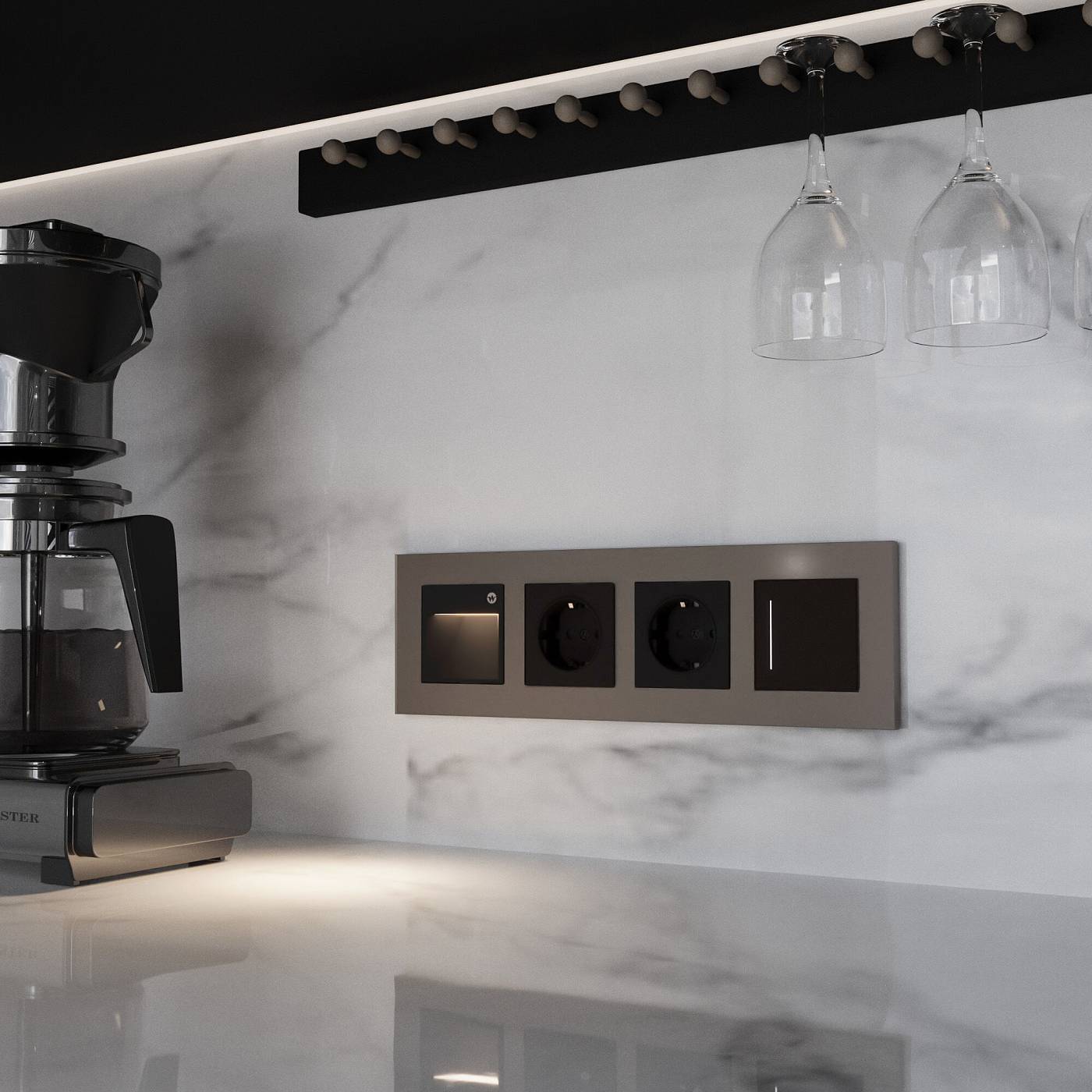 W0042963/ Рамка на 4 поста Slab (бронза софт) Рамка Werkel Slab бронза софт W0042963/ Рамка на 4 поста Slab (бронза софт)