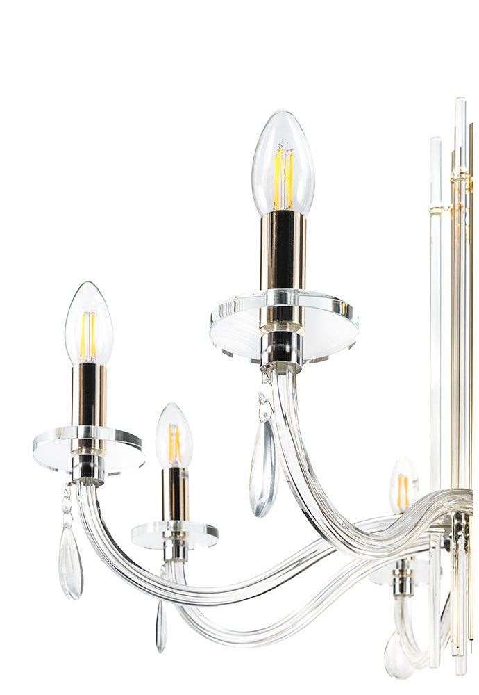 Подвесная люстра Crystal Lux Aurelio AURELIO SP8 GOLD+CHROME/TRANSPARENT