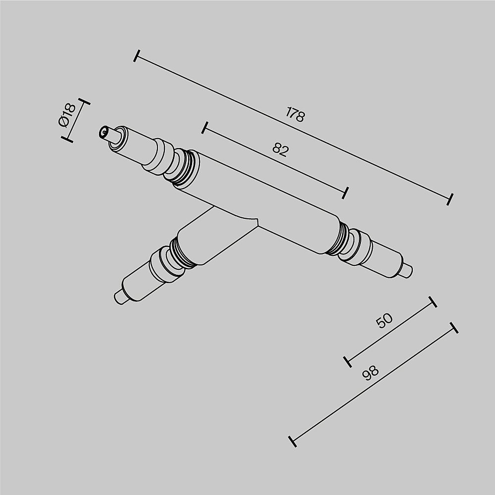 Т- образный коннектор для штанговой системы Axity Maytoni Accessories for system Axity CA007TC-BS