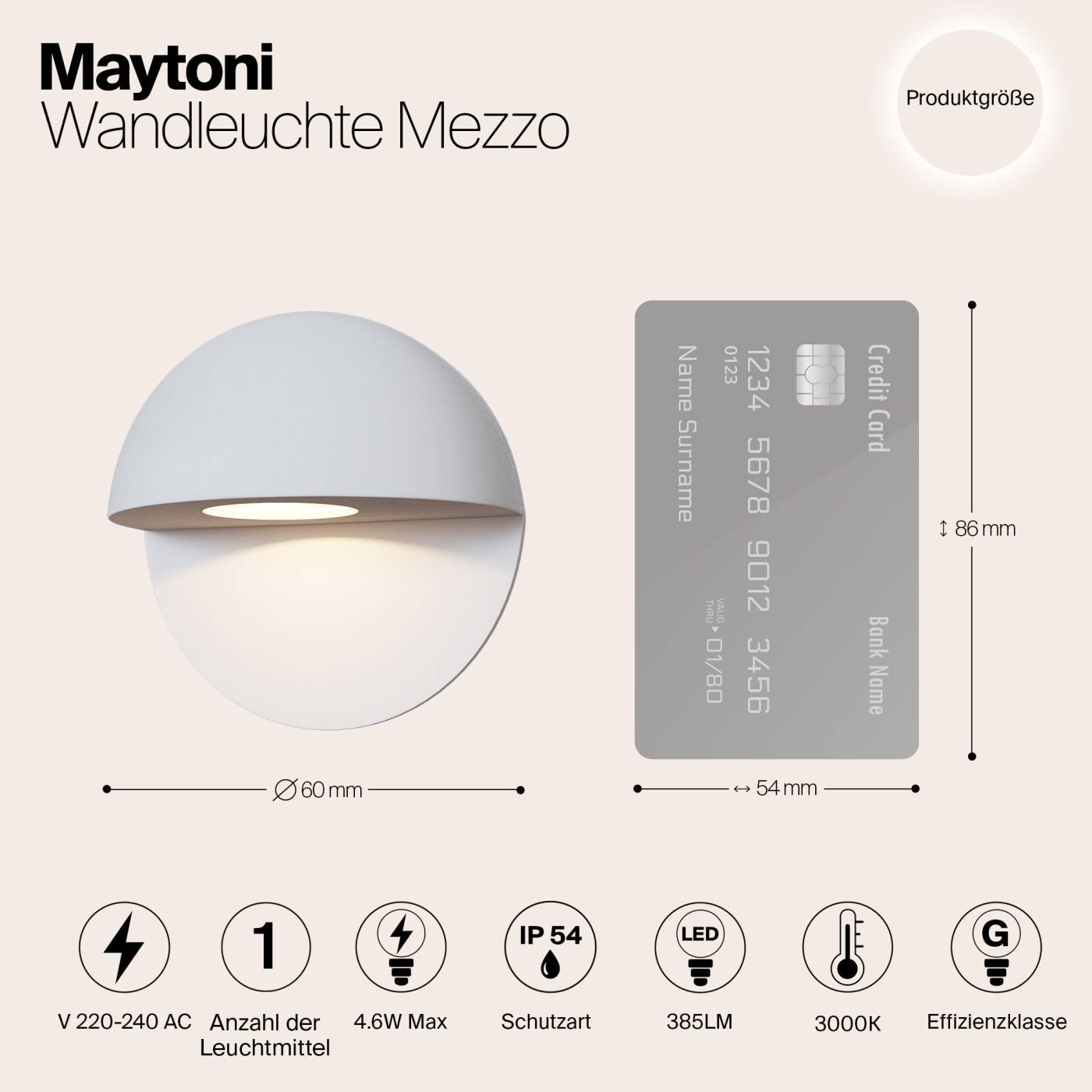 O033WL-L3W3K Уличный LED настенный светильник Maytoni Mezzo O033WL-L3W3K