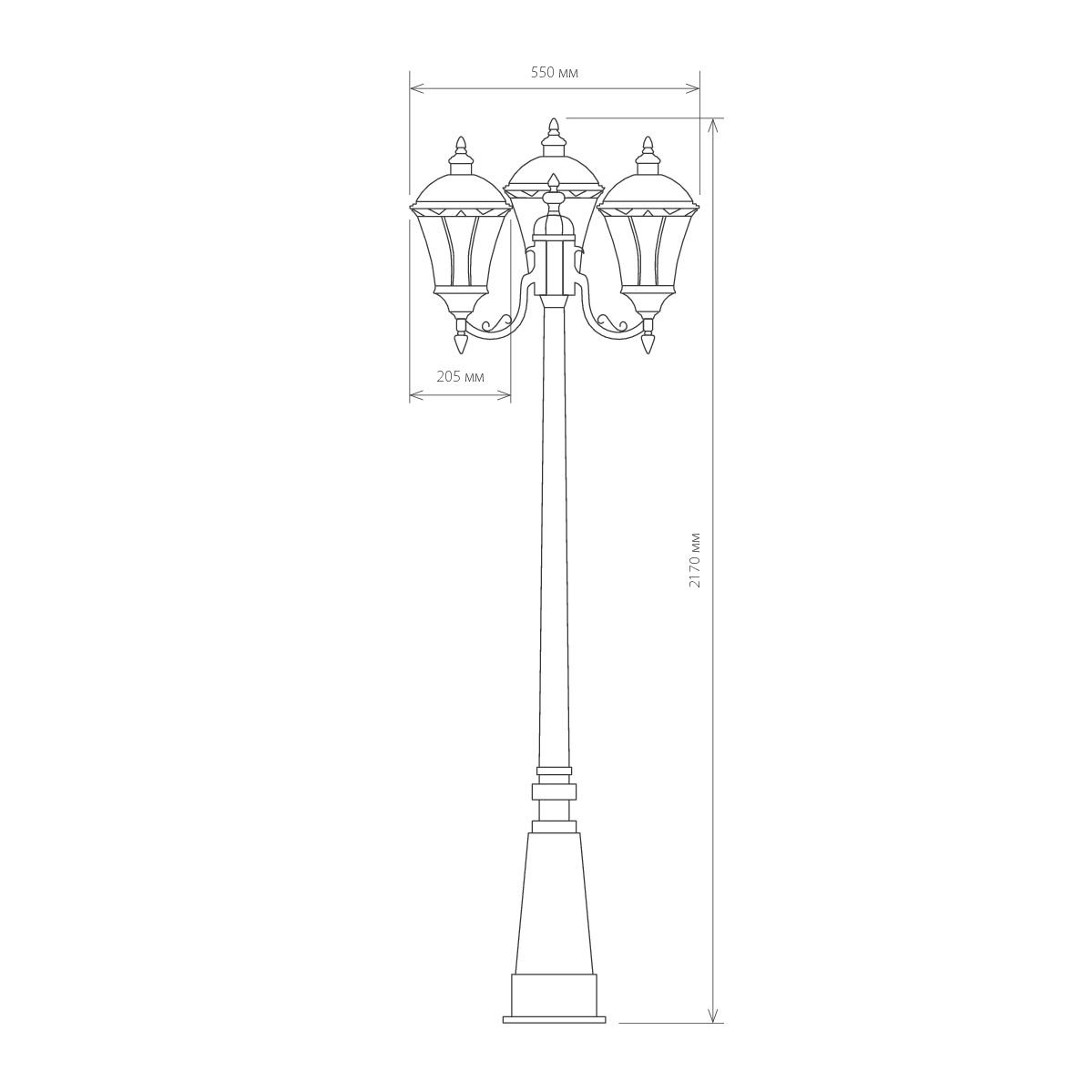 Capella F/3 черный Столб фонарный уличный Elektrostandart Capella Capella F/3 черный