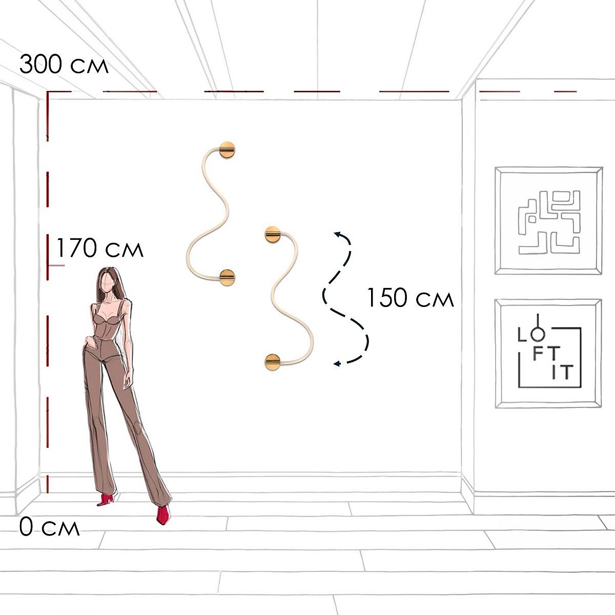 Настенный светильник Loft It Thread 10388W Brass