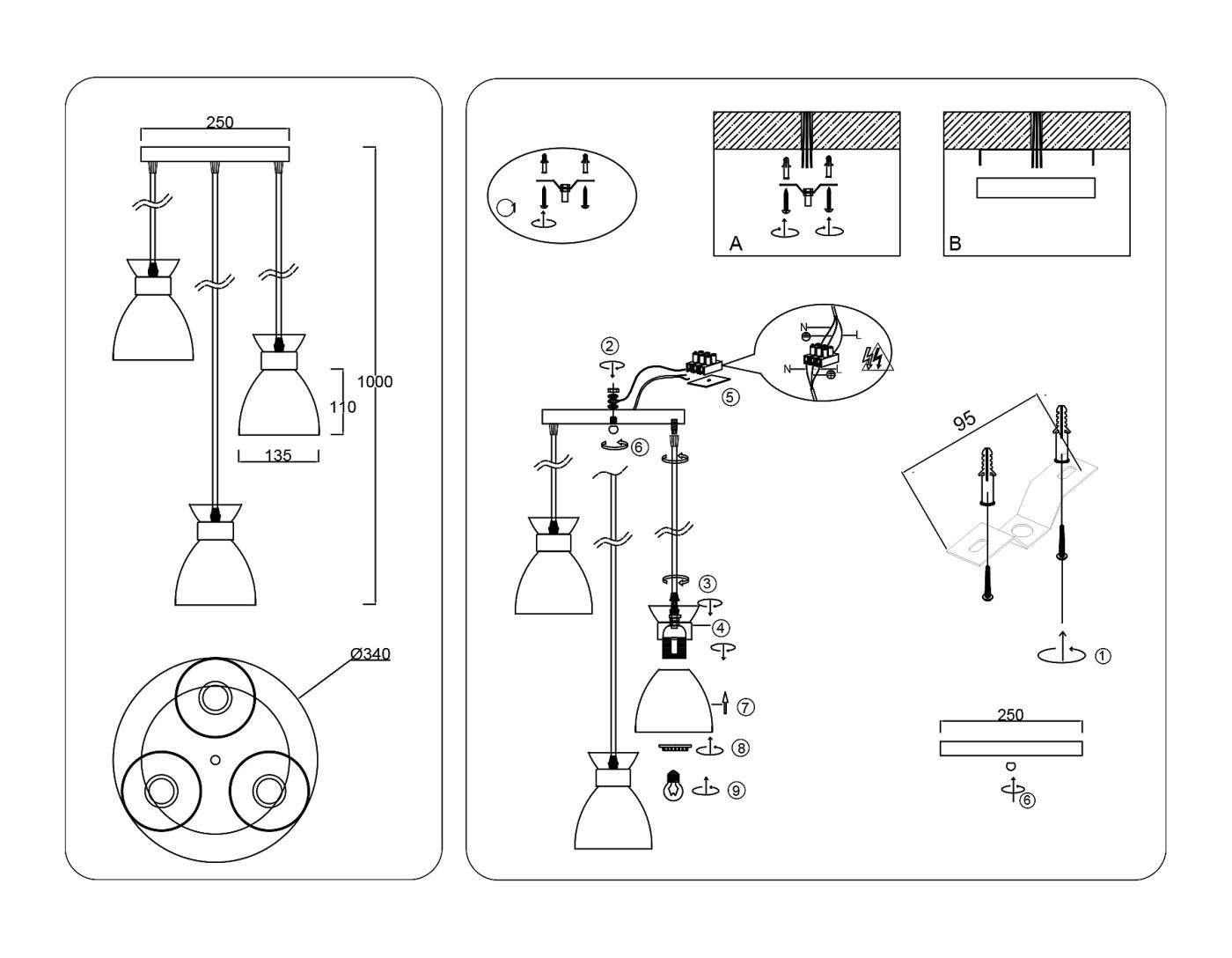 Светильник подвесной Ambrella Loft TR8467