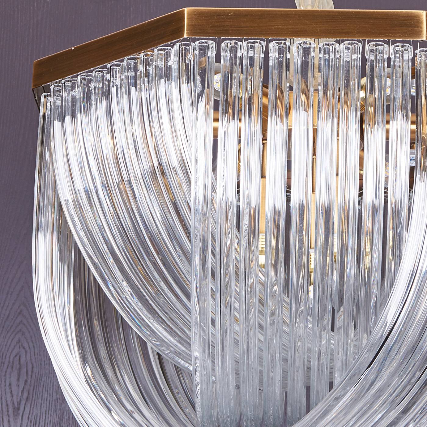 A001-554 L9 brass/clear Подвесная люстра Delight Collection Murano Glass A001-554 L9 brass/clear