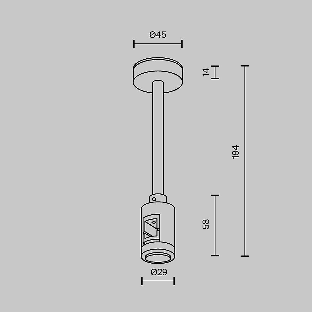 Крепление потолочное Short одинарное 138мм Maytoni Accessories for tracks Flarity TRA156C-SL1-PT