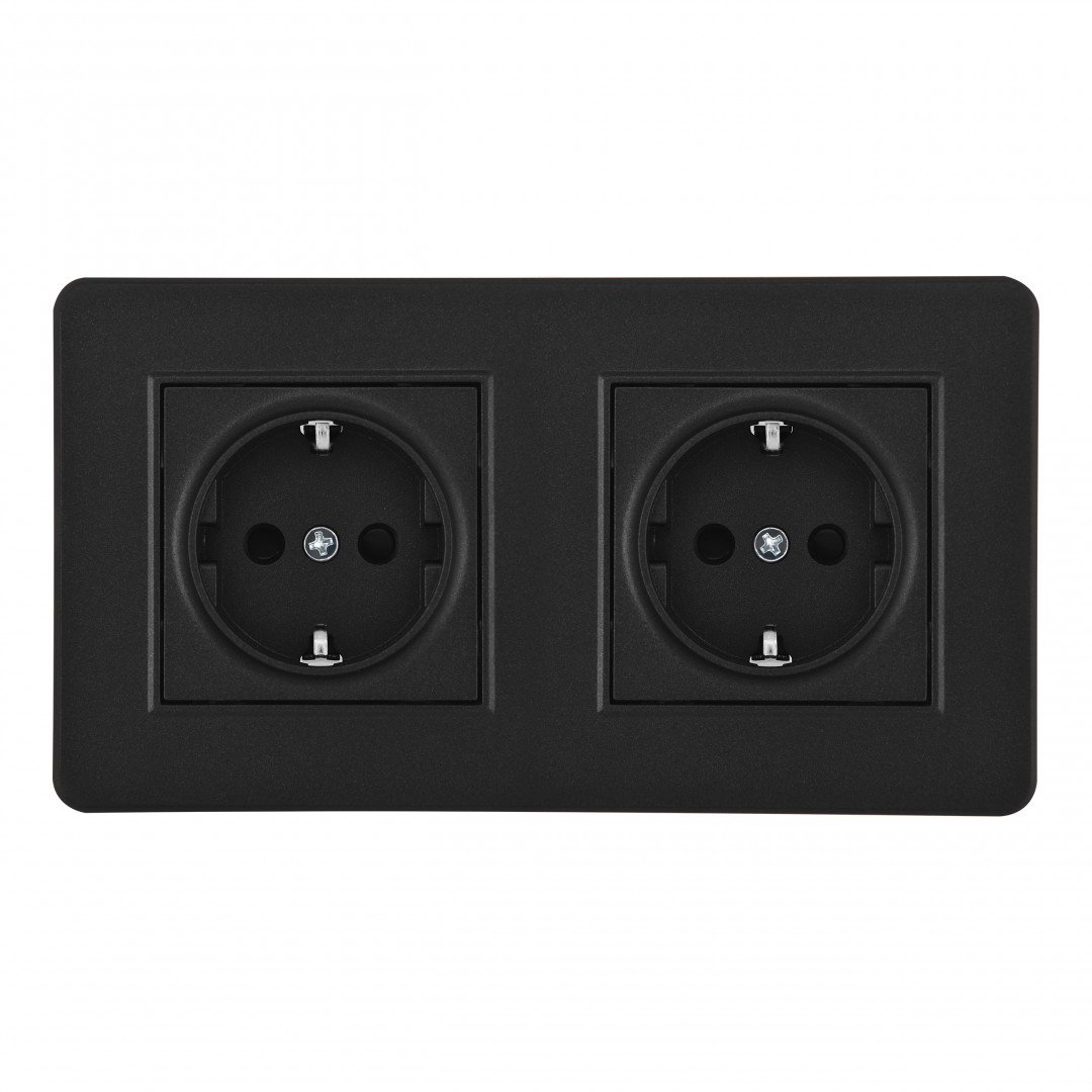 SET16-2-40-1x2 black Розетка Arte Milano Set16-2 SET16-2-40-1x2 black