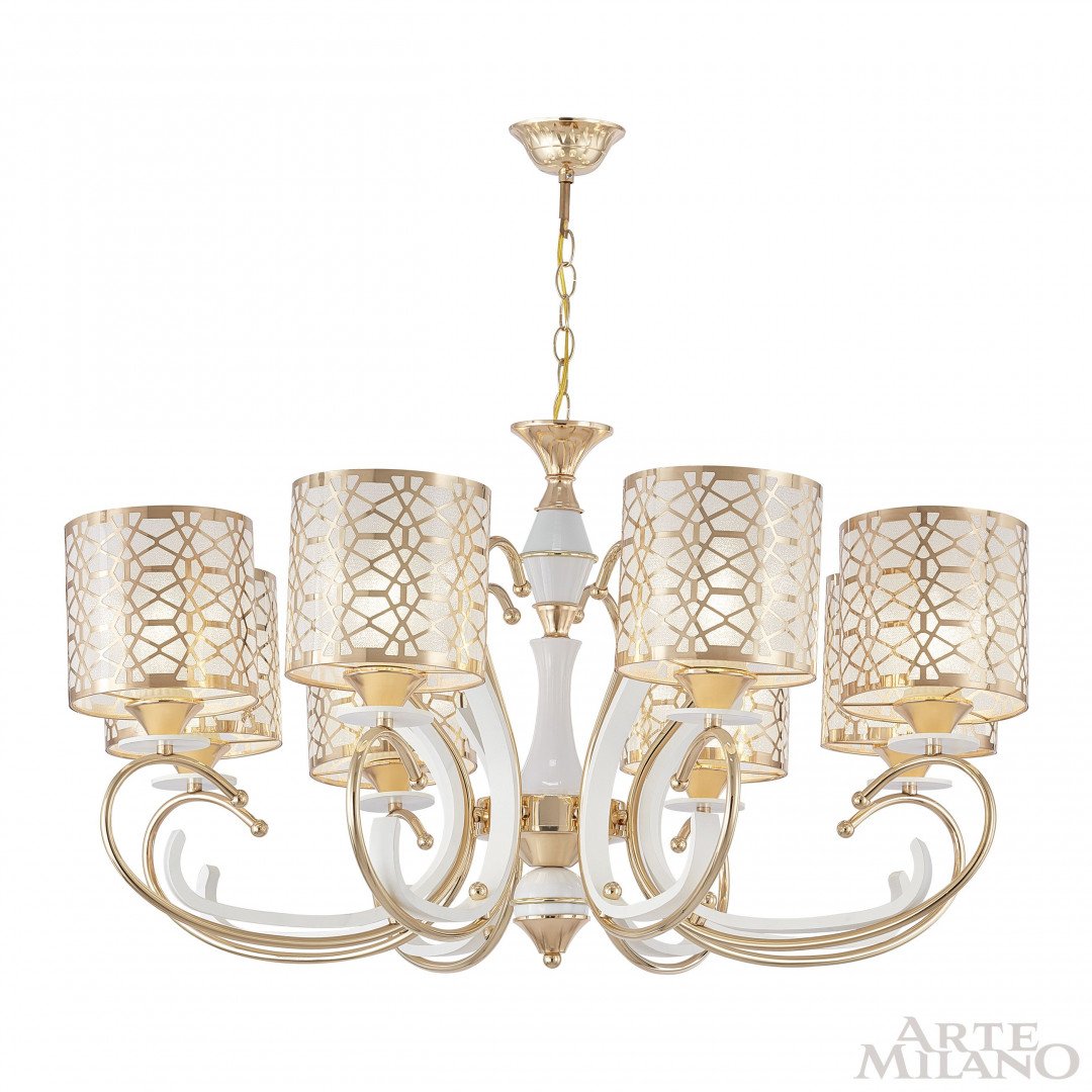Подвесная люстра Arte Milano Florentia-1237 301237/8 Wh/Gd