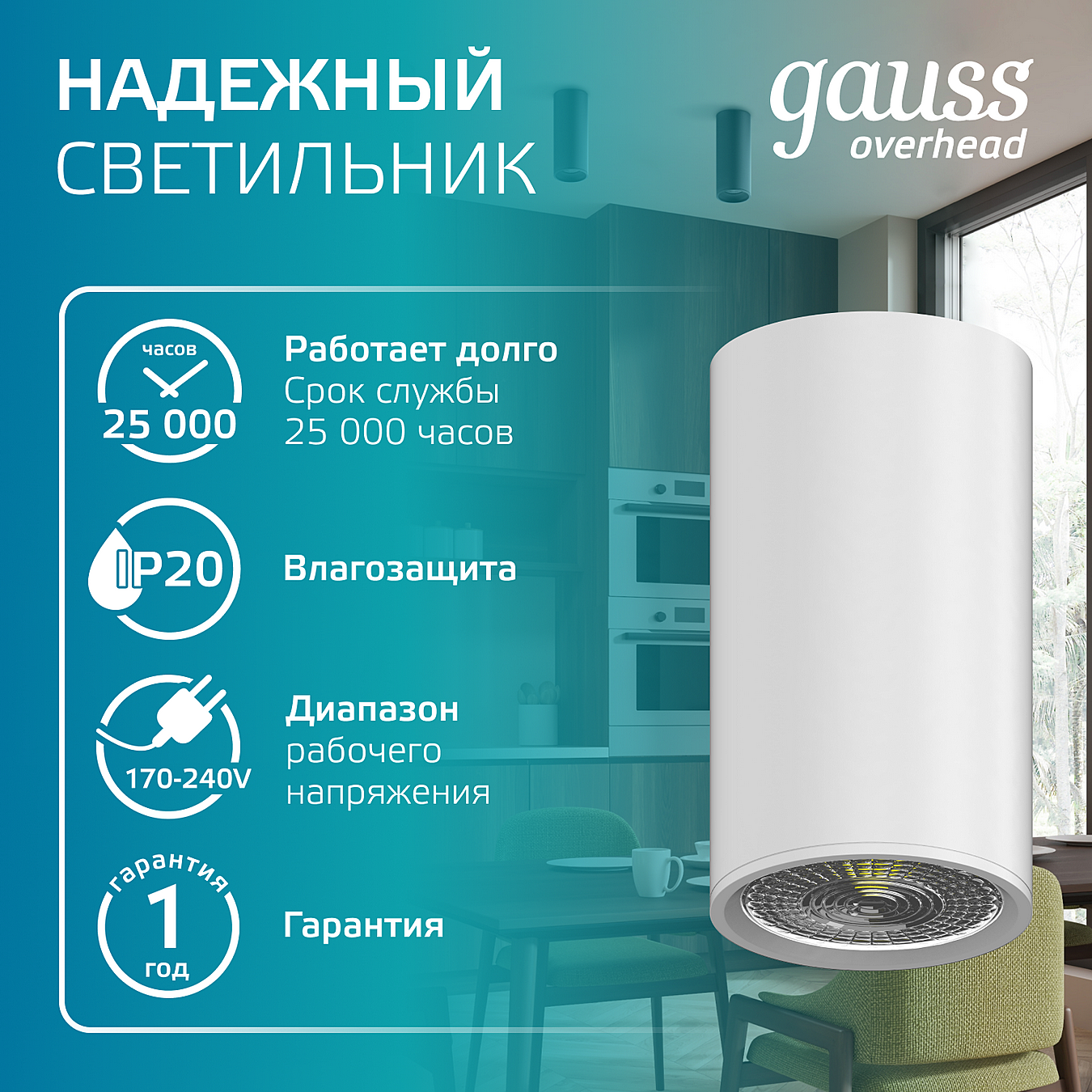 Накладной светильник Gauss HD062