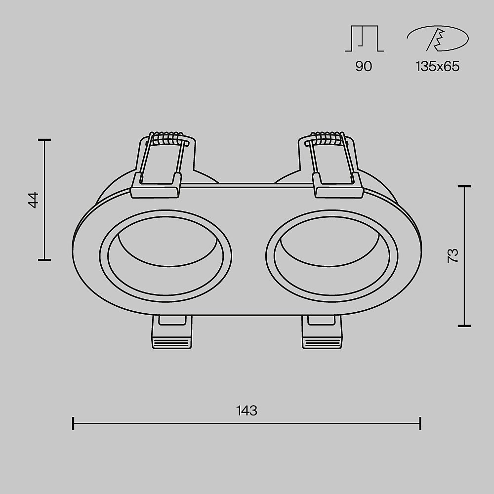 Встраиваемый светильник Maytoni Share DL126-02-GU10-B