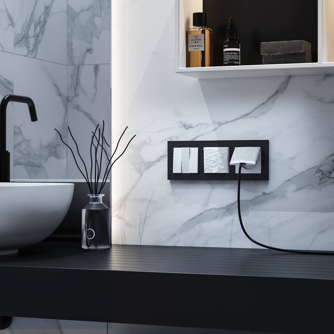 W1239001/ Набор клавиш для выключателя трехклавишного (hammer белый) Накладка на механизм Werkel W1239001/ Набор клавиш для выключателя трехклавишного (hammer белый)