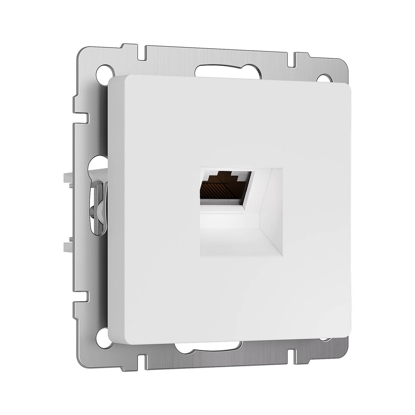 W5120001/ Розетка Ethernet RJ-45 cat. 6A экранированная (белый матовый) Розетка Werkel W5120001/ Розетка Ethernet RJ-45 cat. 6A экранированная (белый матовый)