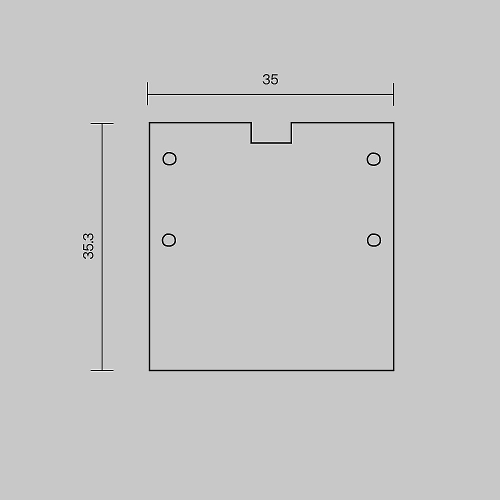 Комплект заглушек (для профиля 59х59) 2 шт., Maytoni Встраиваемый со скрытым фланцем профиль 642058