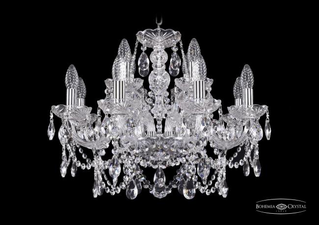 1411/8+4/195 Ni Подвесная хрустальная люстра 1411 Bohemia 1411/8+4/195 Ni