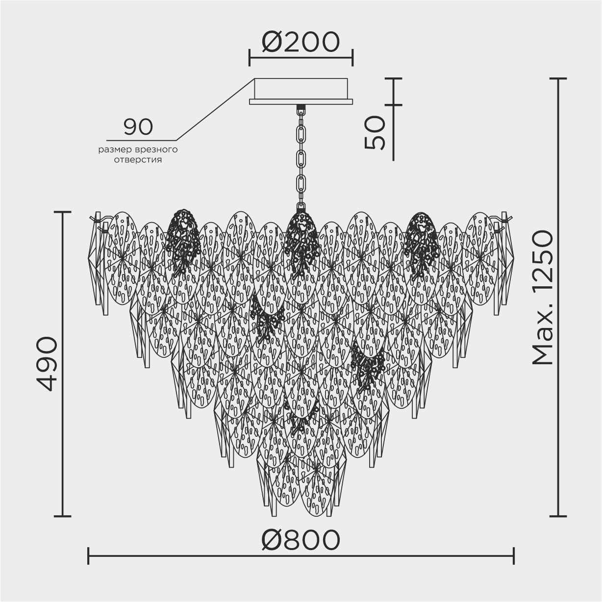 ML.9528.800 GD Подвесная люстра ML Modelux ML.9528.800 GD