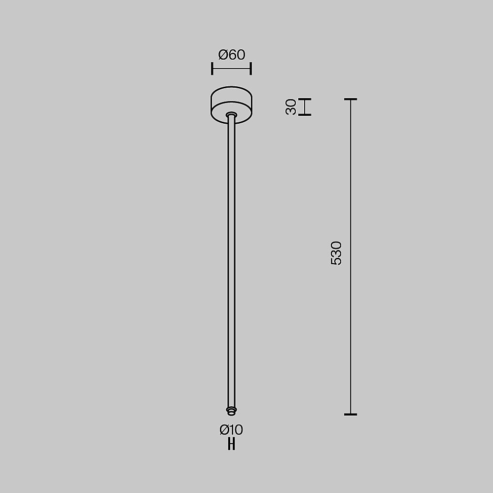 Подвес на жёстком основании с потолочной чашей для системы Shelf Maytoni Accessories for system Shelf CA030C-SL-L500-B