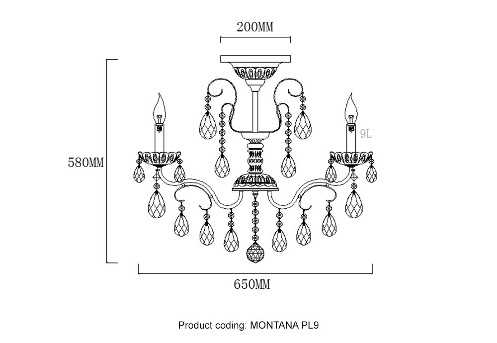 Потолочная люстра Crystal Lux Montana MONTANA PL9