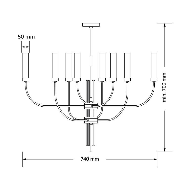 Люстра на штанге Kutek Mussa MUS-ZW-8(N)