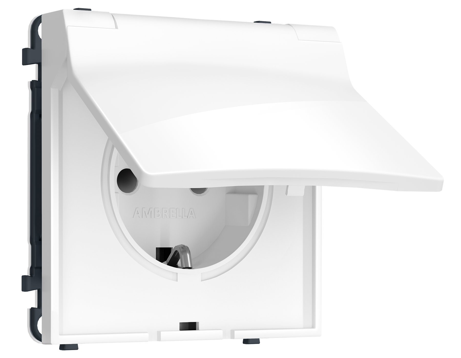 MS108010 MS108010 Комплект механизма электрической розетки SIGMA Белый глянец 50Hz 2P+E с/з с/ш и крышкой IP44 16A-250V QUANT PRO (SP1080, PR141)