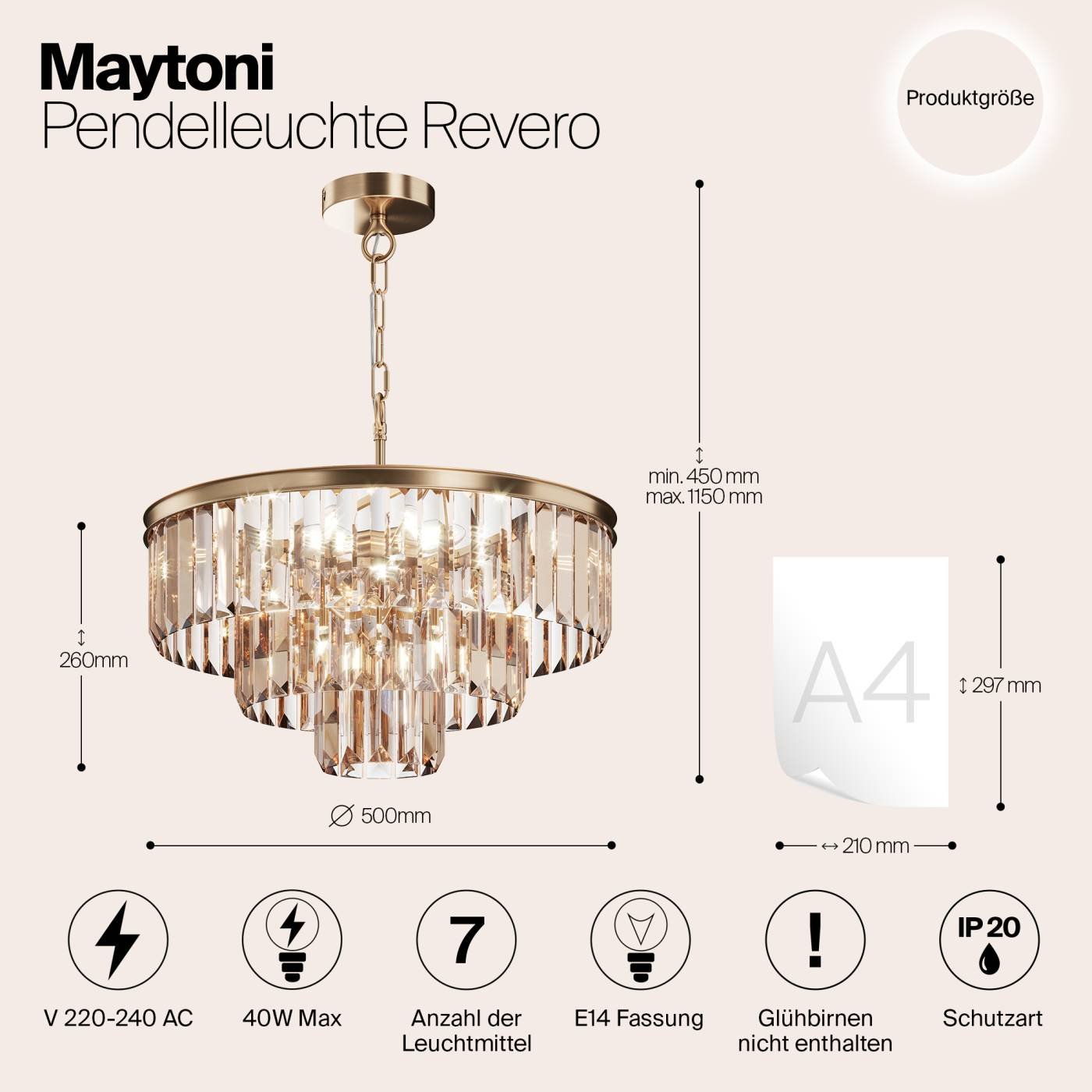 MOD085PL-07BS Подвесная люстра Maytoni Revero MOD085PL-07BS