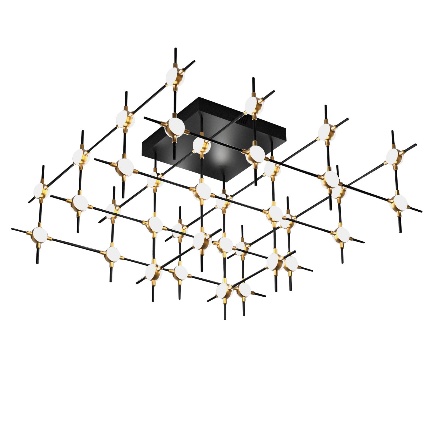 MX18001067-36A black/gold Потолочная люстра Delight Collection Molecular MX18001067-36A black/gold