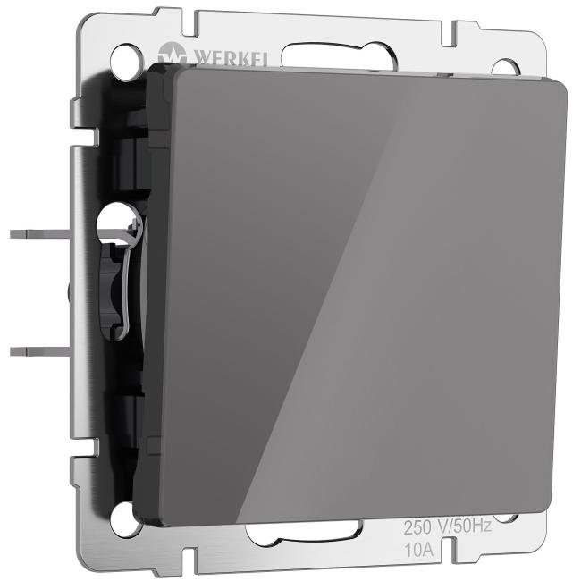 Выключатель Werkel W1112044/ Выключатель одноклавишный проходной (графит акрил)
