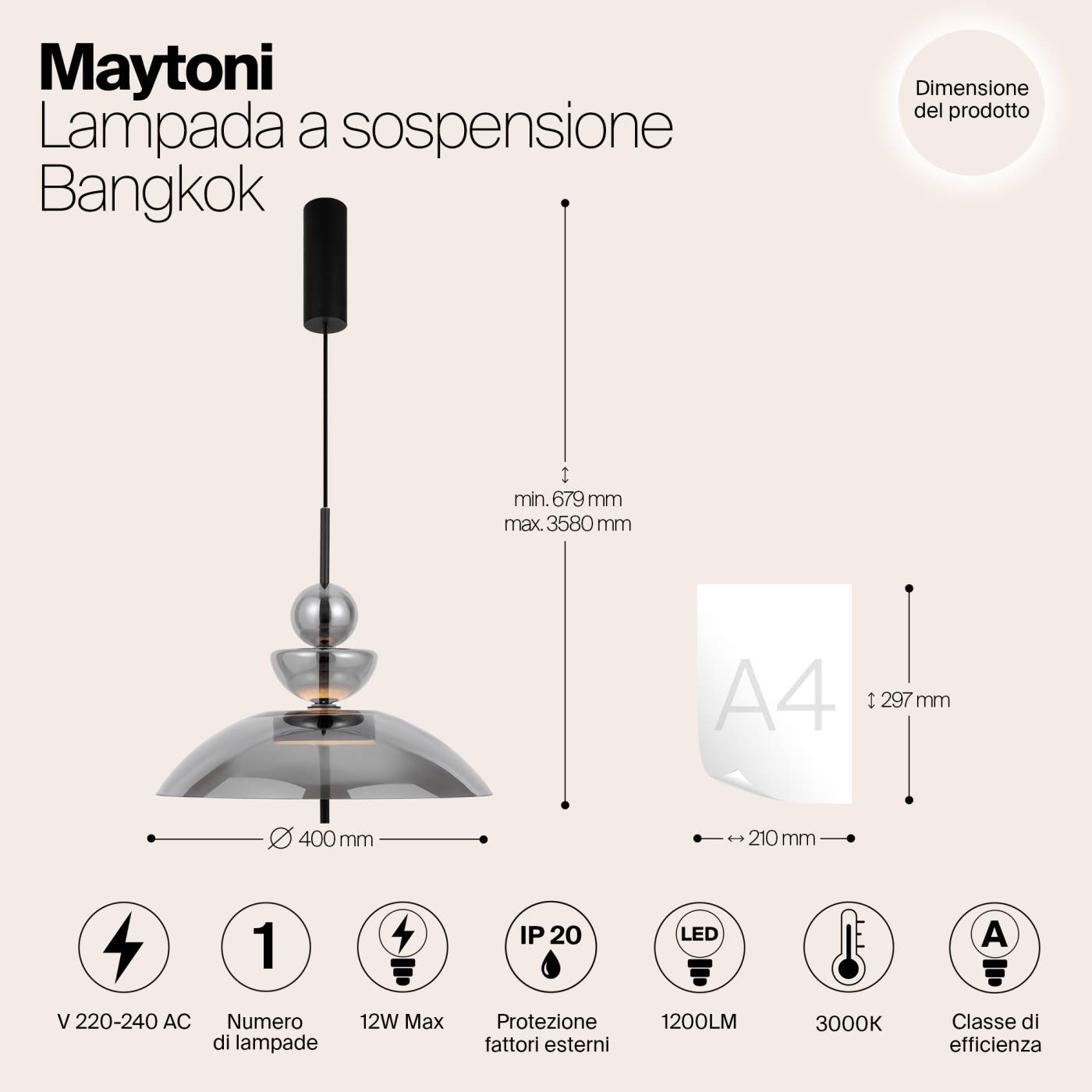 MOD185PL-L6B3K6 Светильник подвесной Maytoni Bangkok MOD185PL-L6B3K6