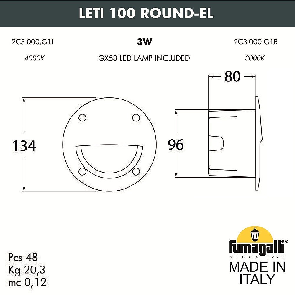 Подсветка для ступеней Fumagalli Leti 2C3.000.000.AYG1L