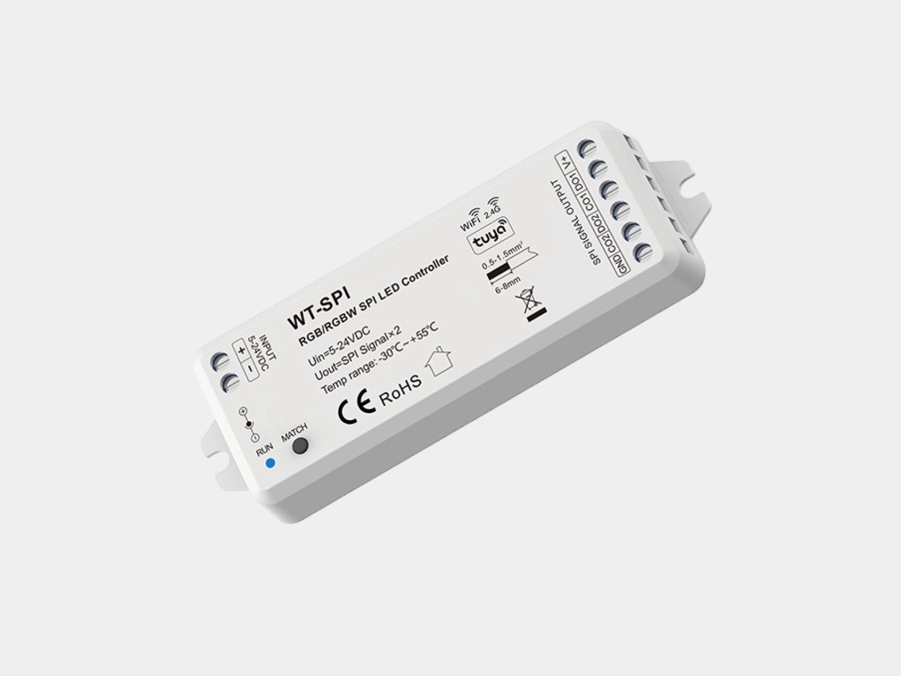 00-00031600 Светодиодный пиксельный контроллер WT-SPI Tuya Wi-Fi SPI RGB /RGBW, SWG Standard 00-00031600