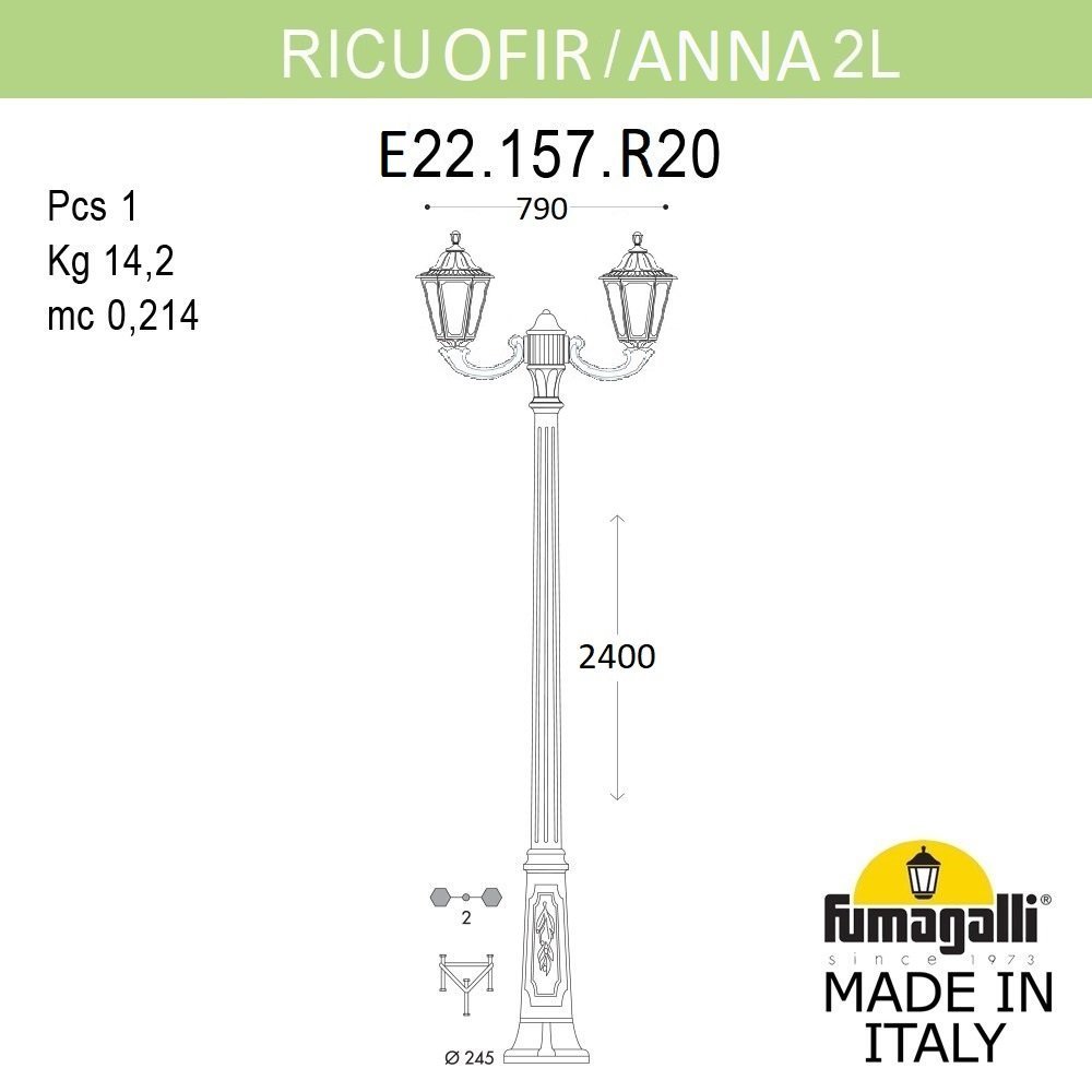 E22.157.R20.AXE27 Фонарный столб Anna Fumagalli E22.157.R20.AXE27