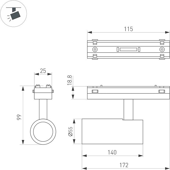 044478 Трековый светильник Arlight Mag-Vibe 044478