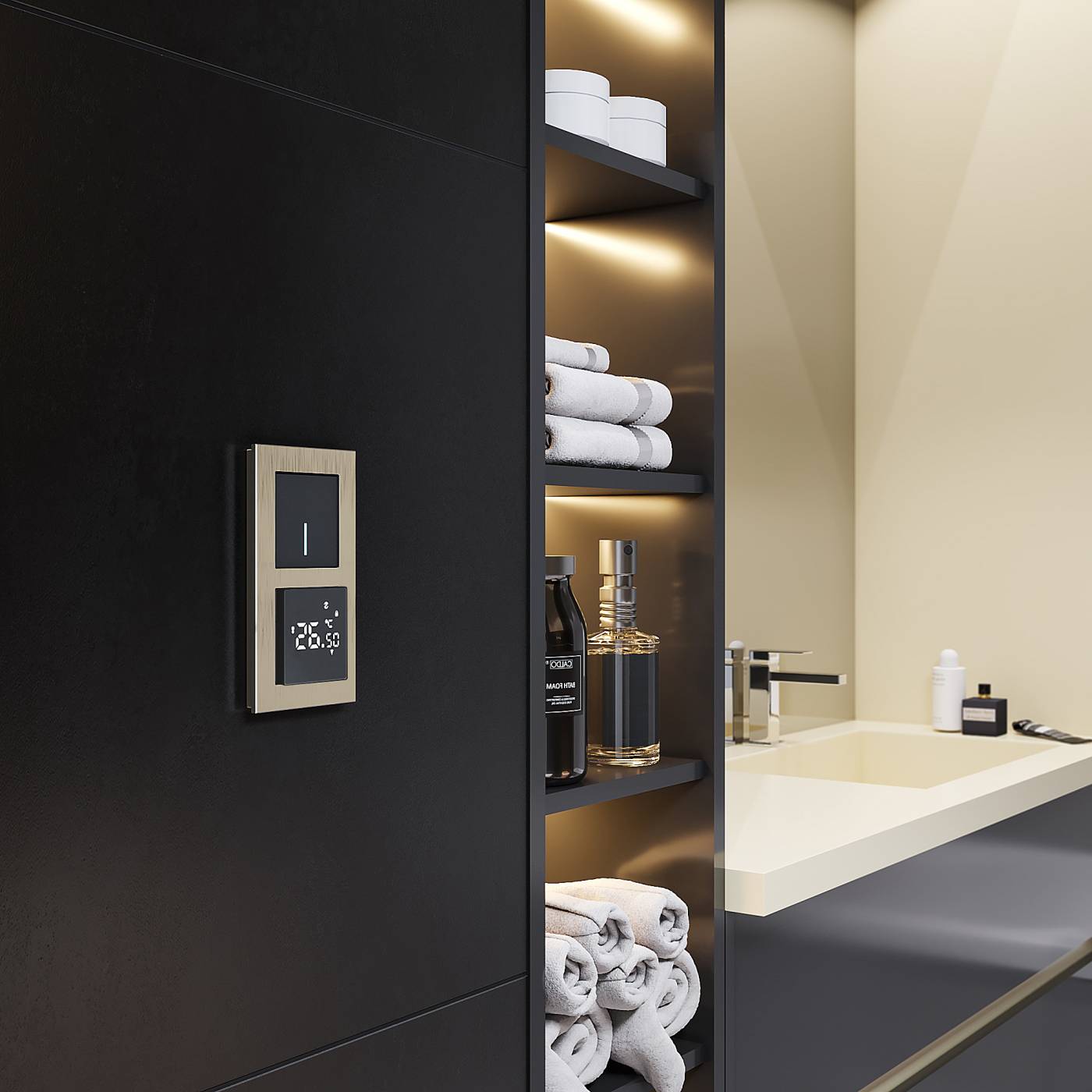 Werkel W1151208/ Сенсорный терморегулятор для теплого пола Wi-Fi (черный)