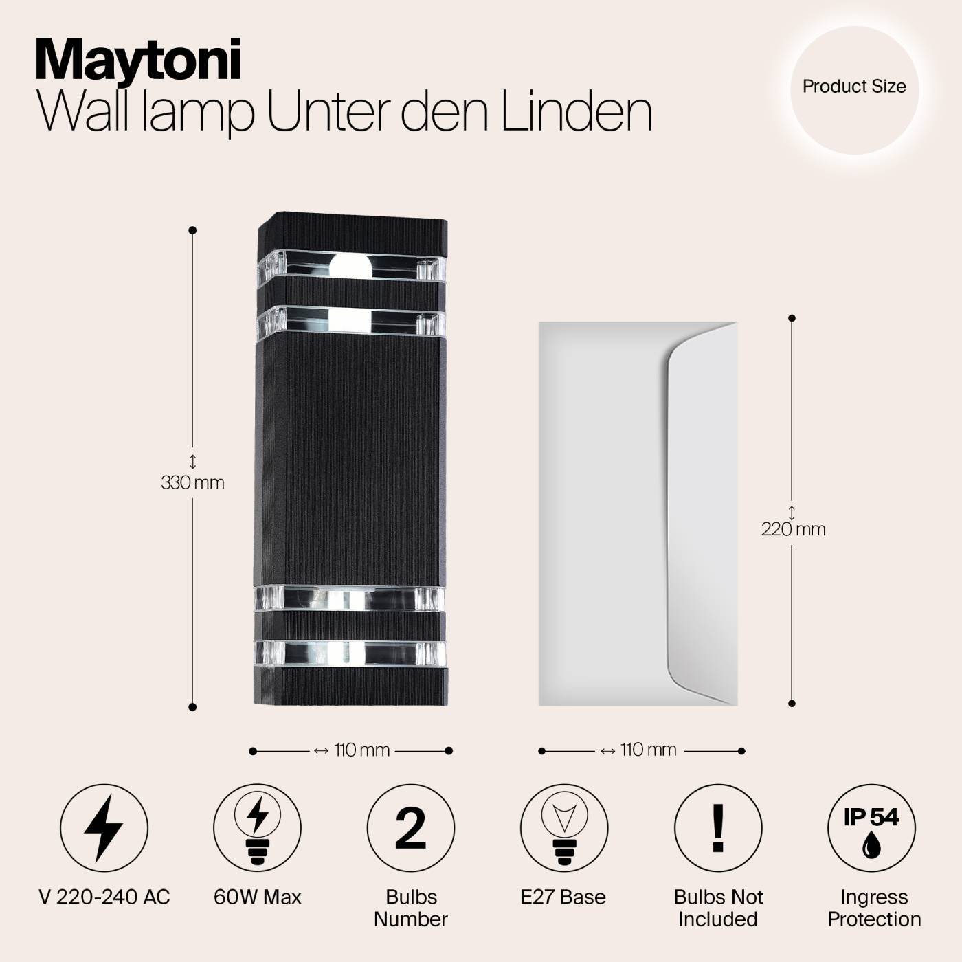 O578WL-02B Уличный настенный светильник Maytoni Unter den Linden O578WL-02B