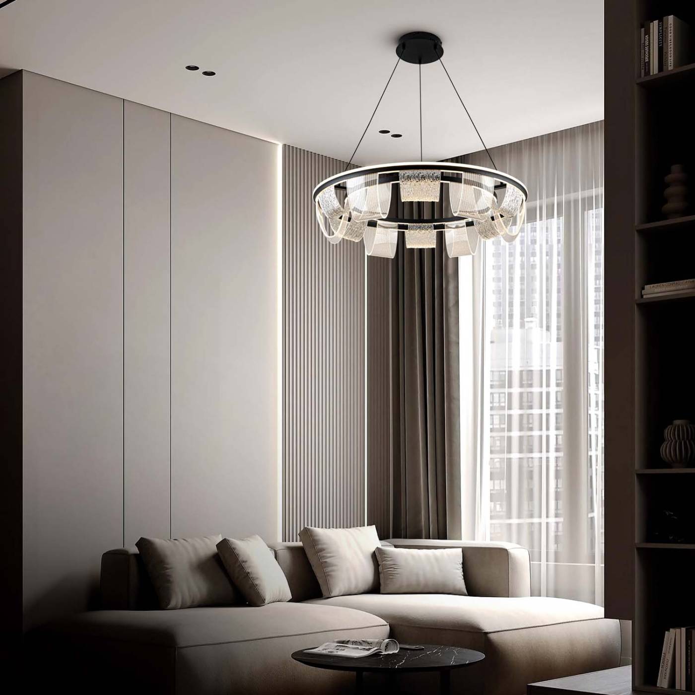 L7706-800 BK Подвесная люстра L LED4U L7706-800 BK