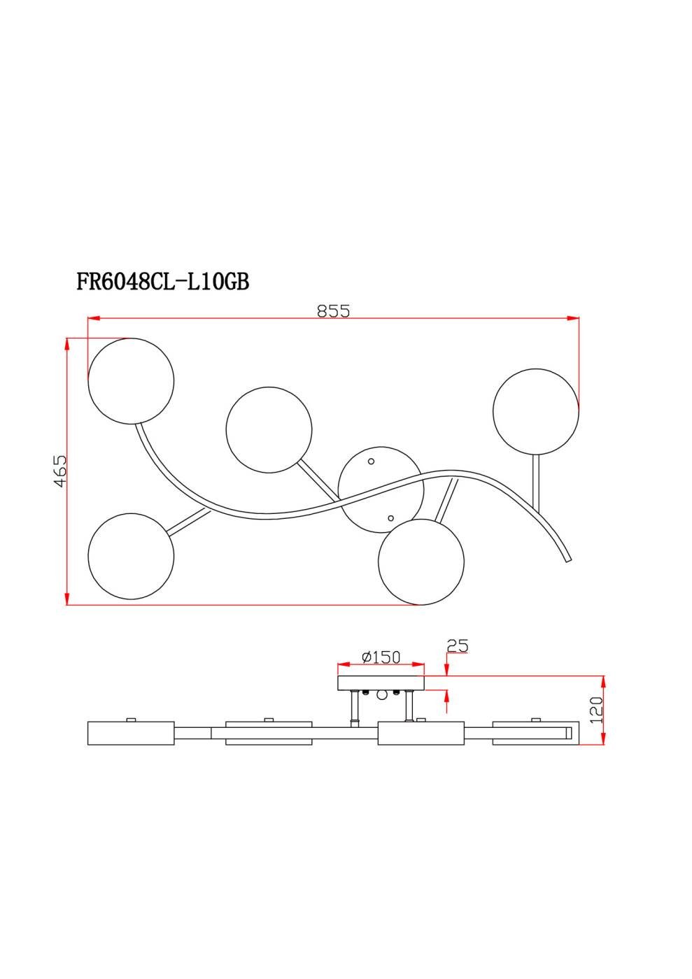 Потолочная люстра Тибо / Tibo Freya FR6048CL-L10GB